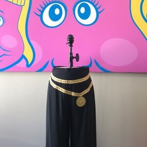 Moschino Couture Cartoon Black Wide Leg Pants